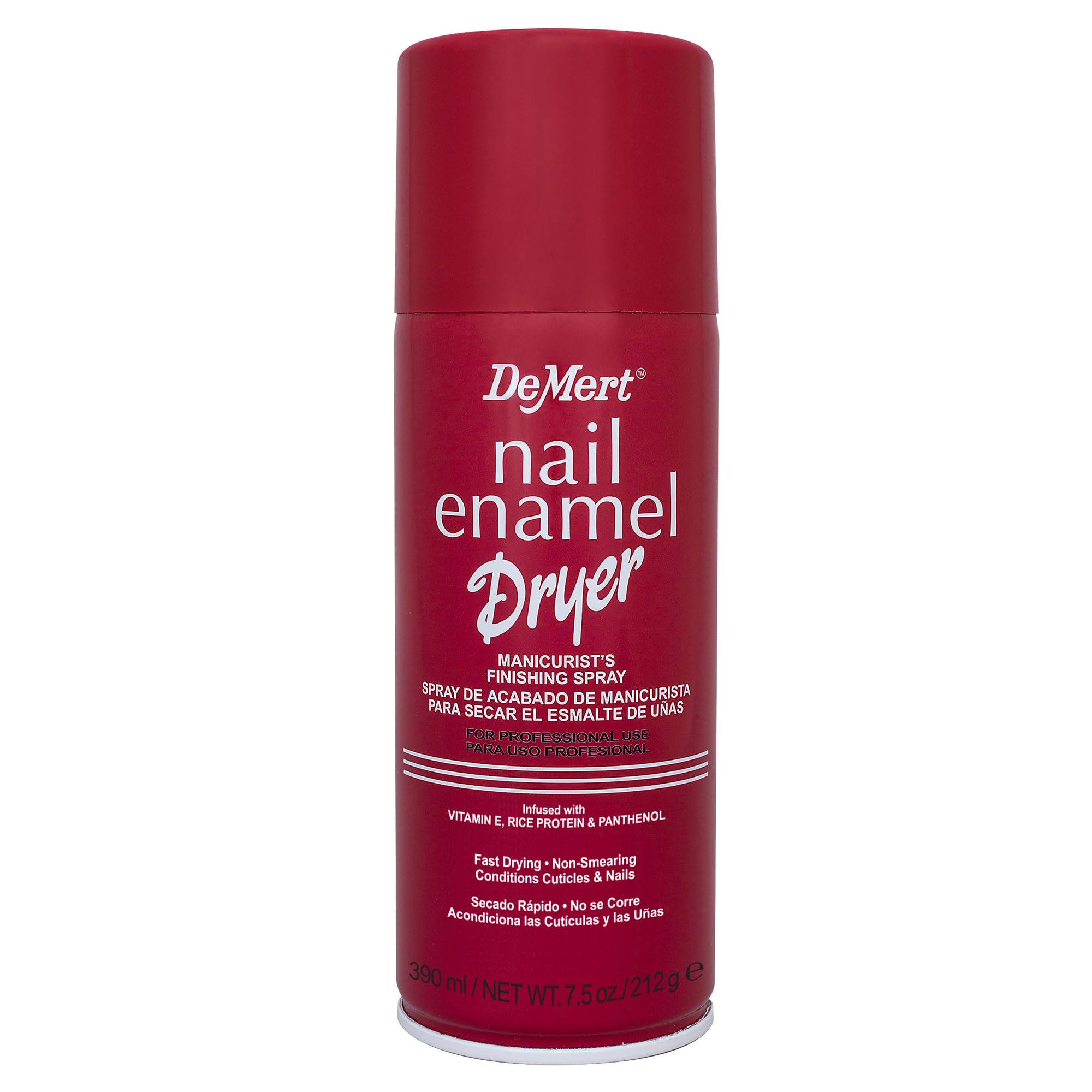 Demert nail enamel dryer front can showing label and size, speeds drying