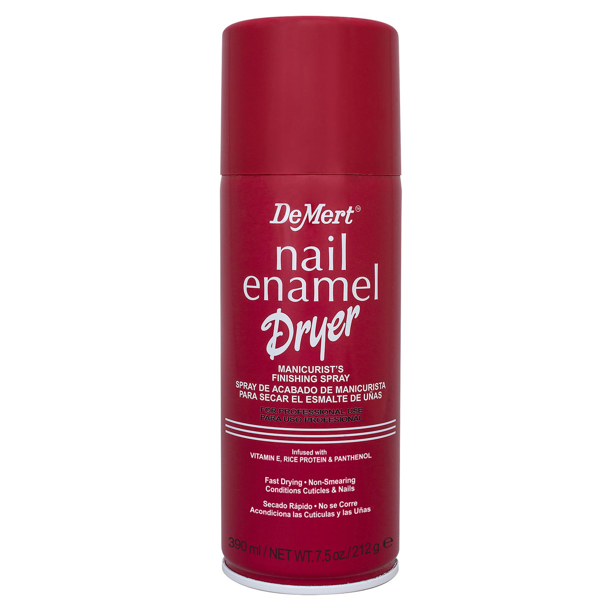 Demert nail enamel dryer front can showing label and size, speeds drying