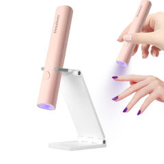 Denabuty front view pink lamp showing compact shape and fast curing
