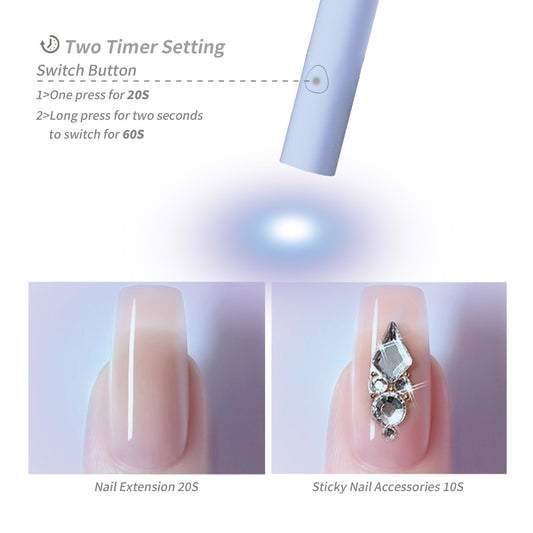 Denabuty side view with foldable stand offering hands-free nail art support