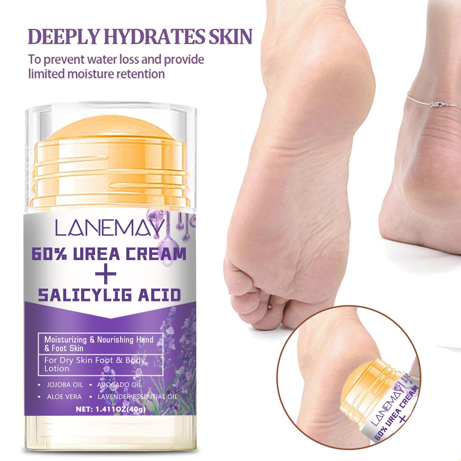 DENESTUP applying to heel demonstrating targeted repair and softening