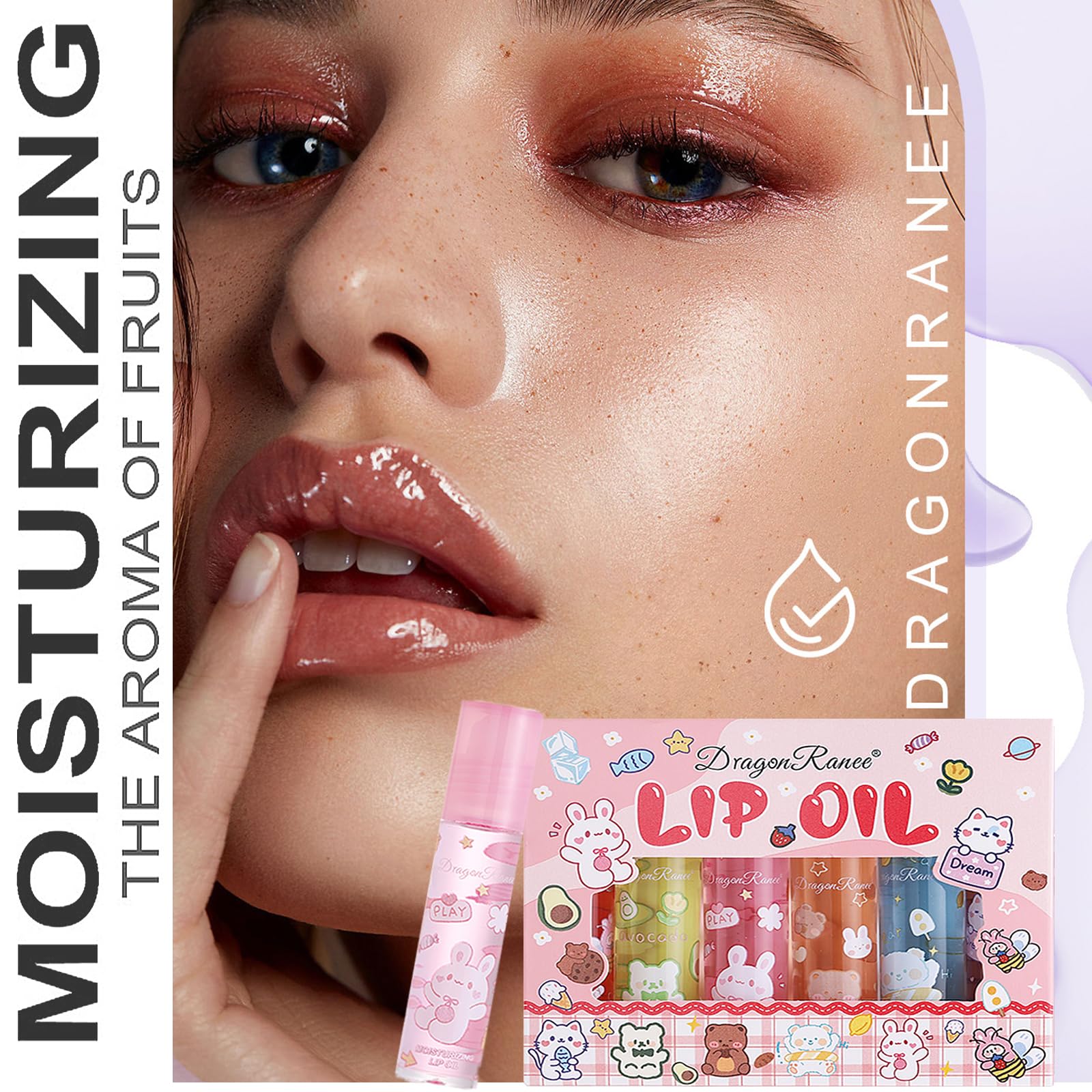 DENESTUP texture swatch on skin showing glossy finish and moisturized look