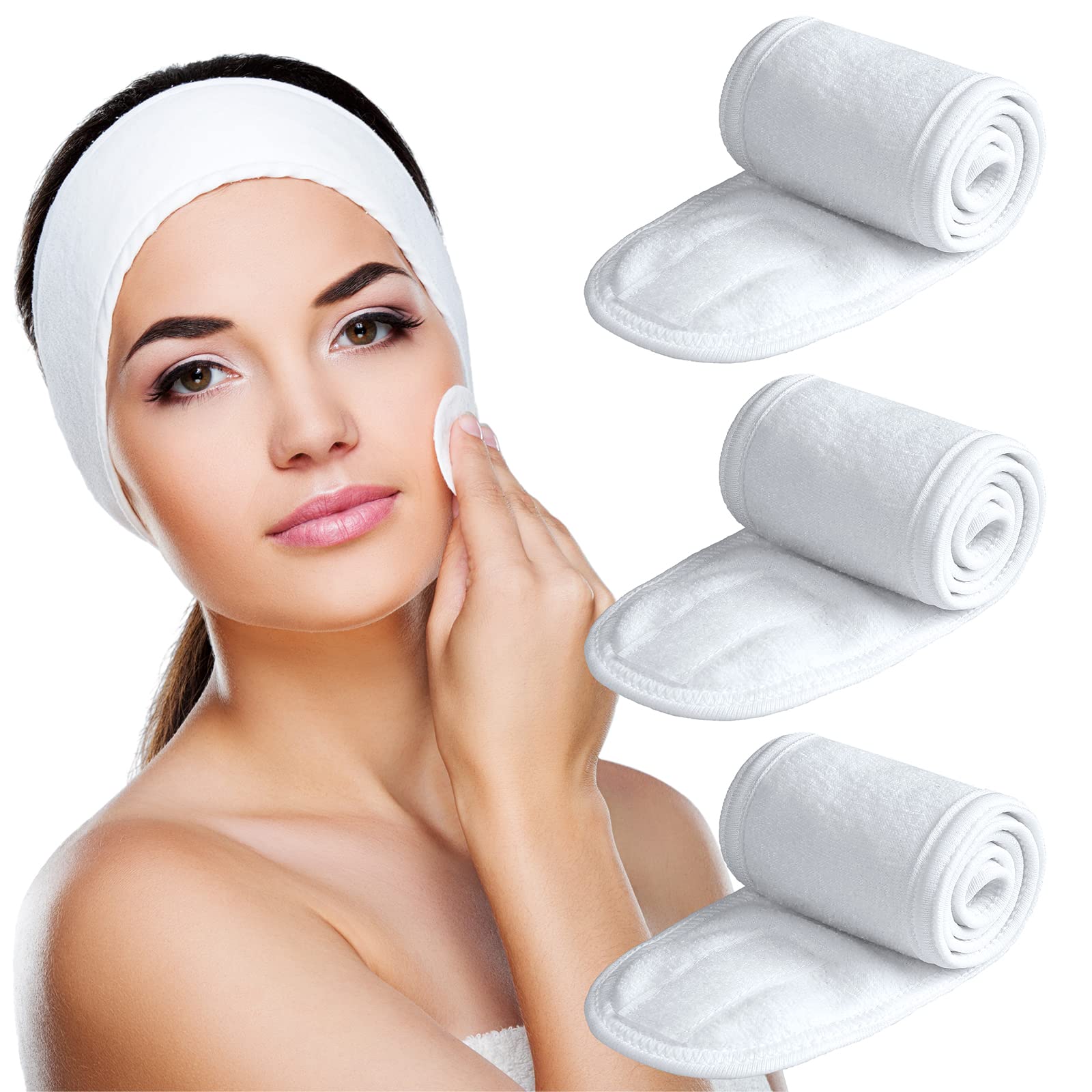 Denfany front view of white headband pack showing neat fit and quick-dry benefit