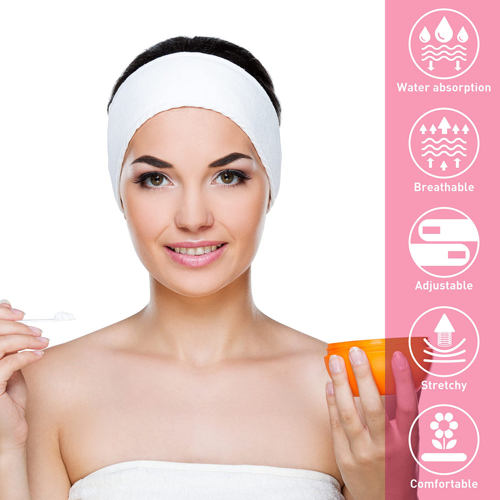 Denfany model wearing headband while applying makeup showing precise application benefit