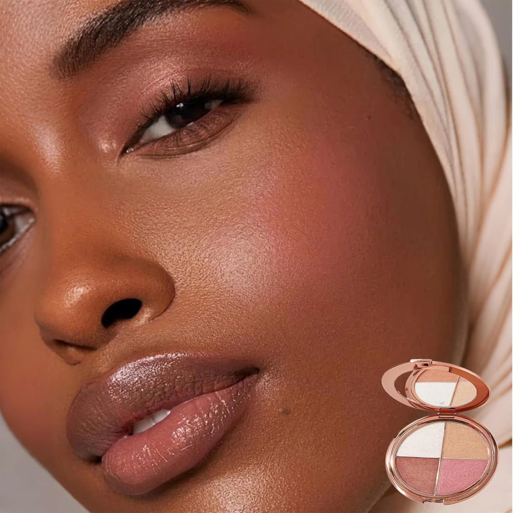 Denir Bonee applied on model's eye and cheek showing natural luminous definition