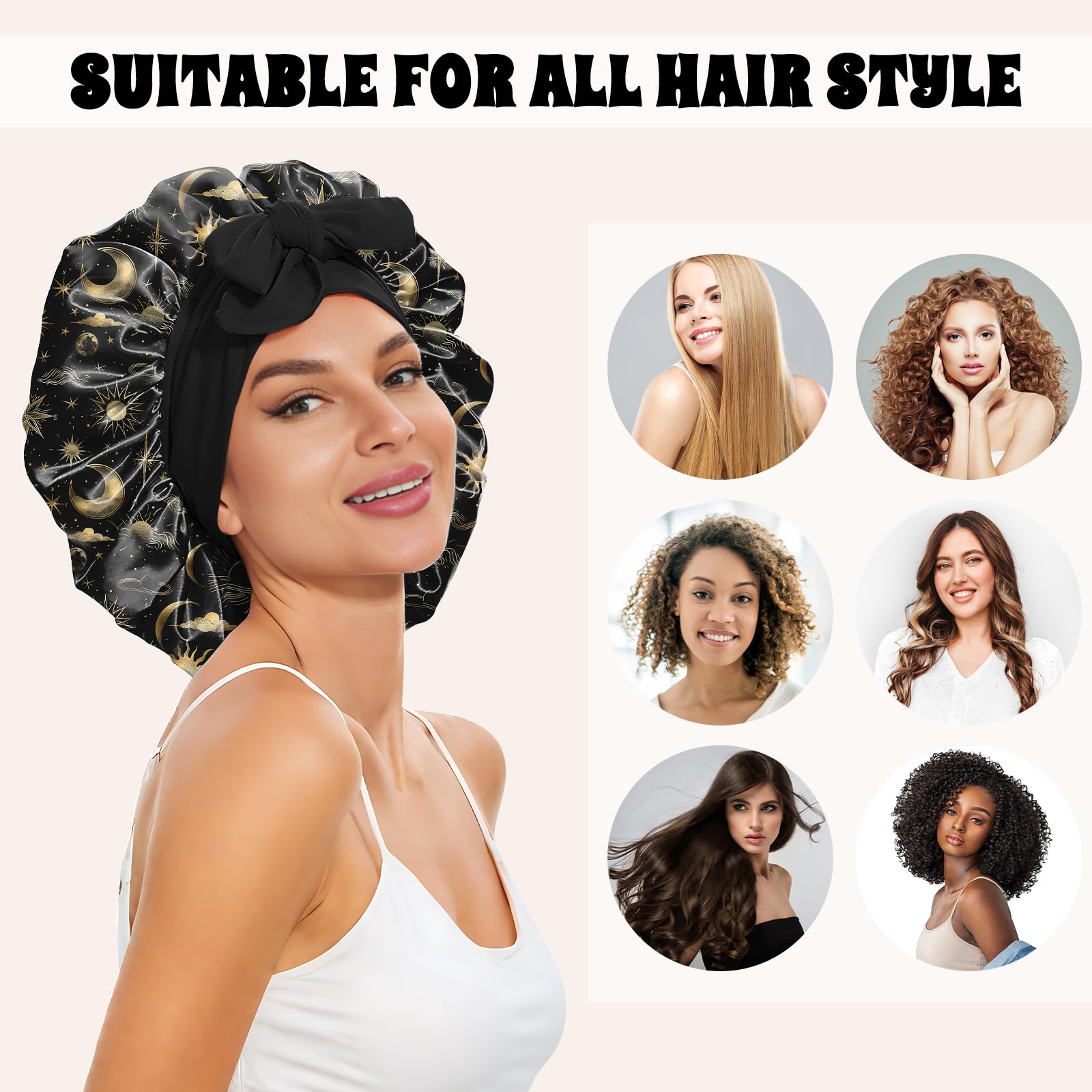 Deokke model wearing bonnet while resting showing full coverage benefit protects braids