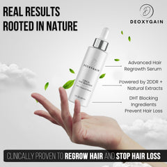 Deoxygain dropper applying serum to scalp demonstrating easy targeted application