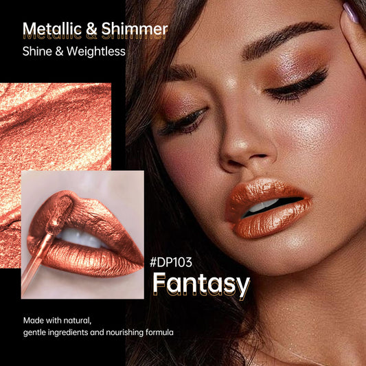 Depuplum wand applicator with bronze product demonstrating smooth pick-up