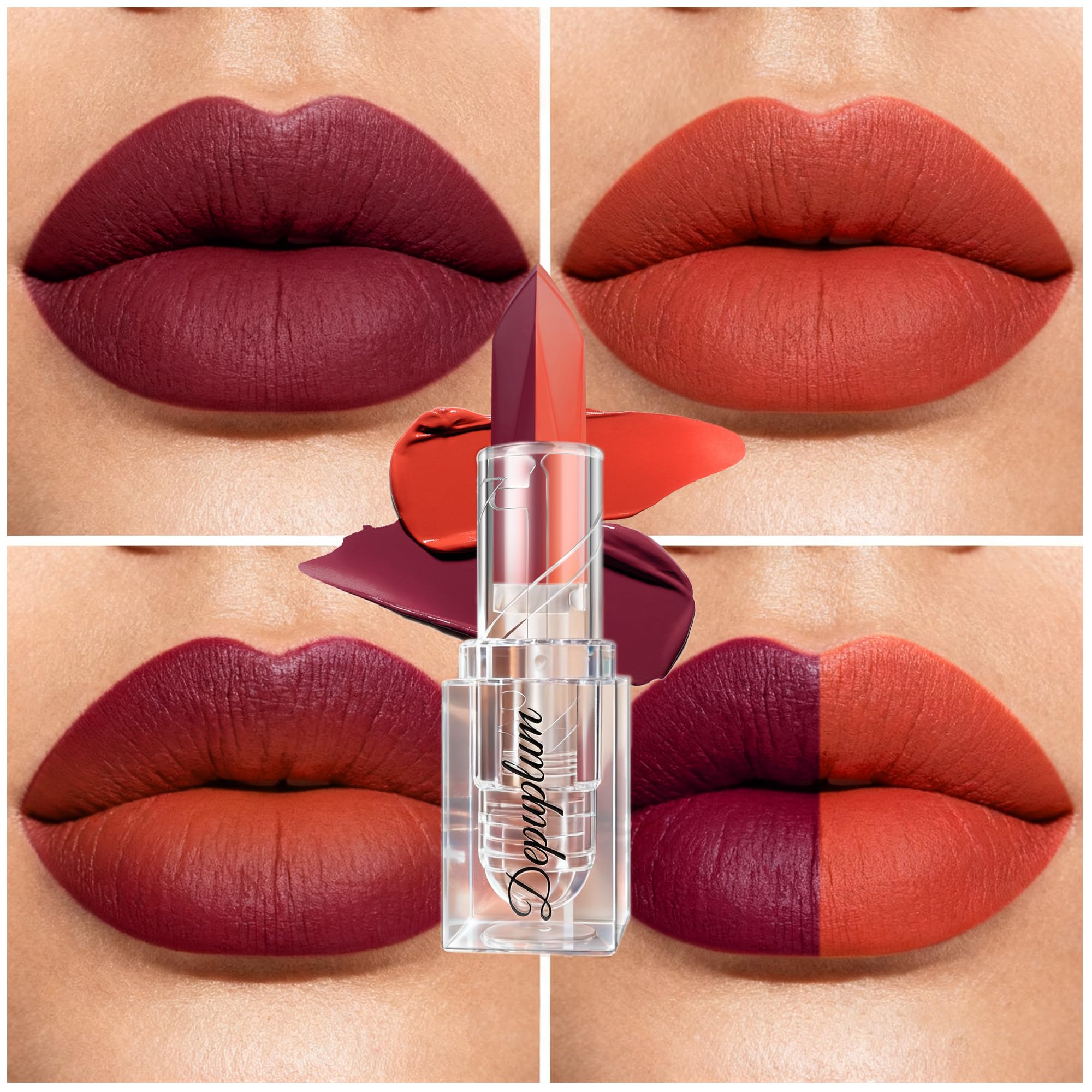 Depuplum burgundy tip closeup highlighting creamy texture and intense color