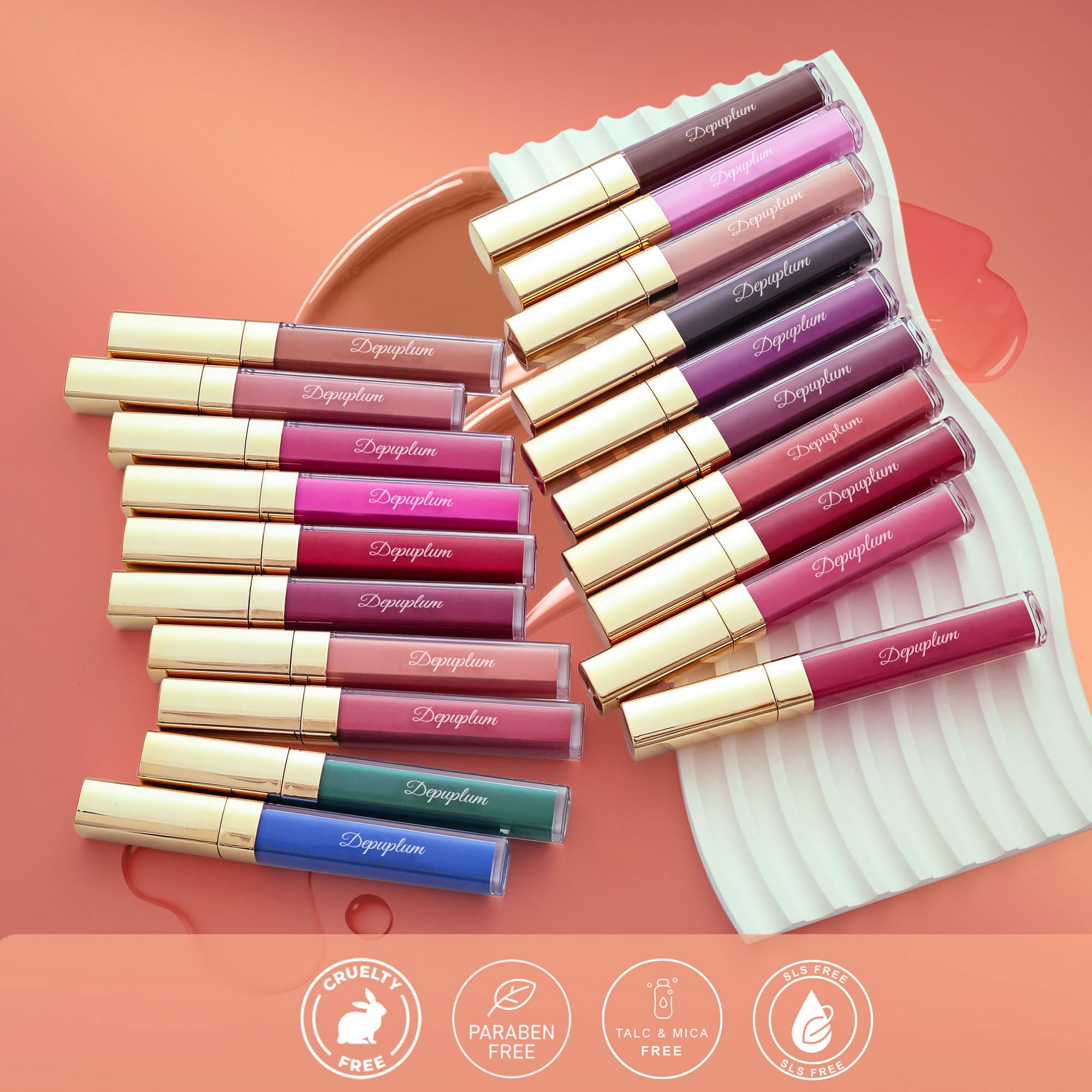 Depuplum packaging with ingredients card highlighting vegan, cruelty-free formula