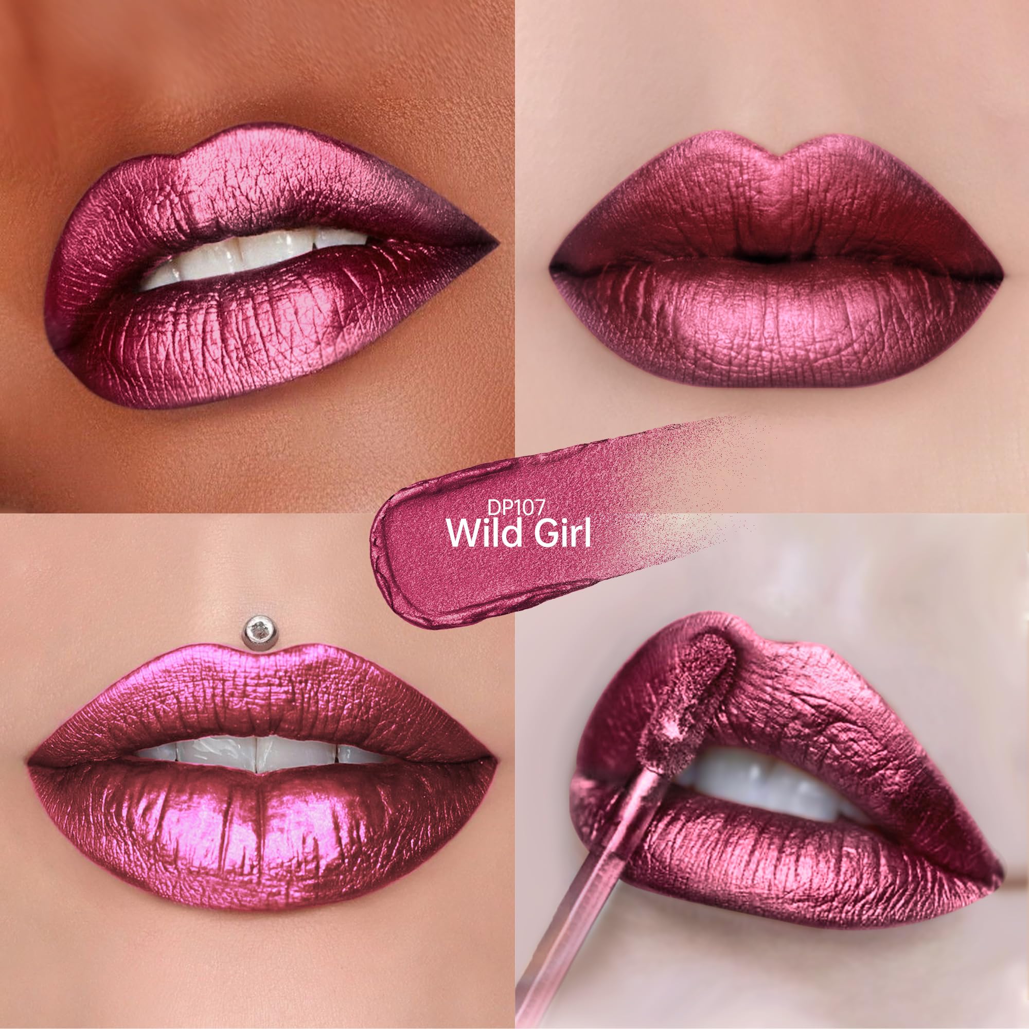 Depuplum DP107 texture swipe showing smooth metallic finish and buildable coverage