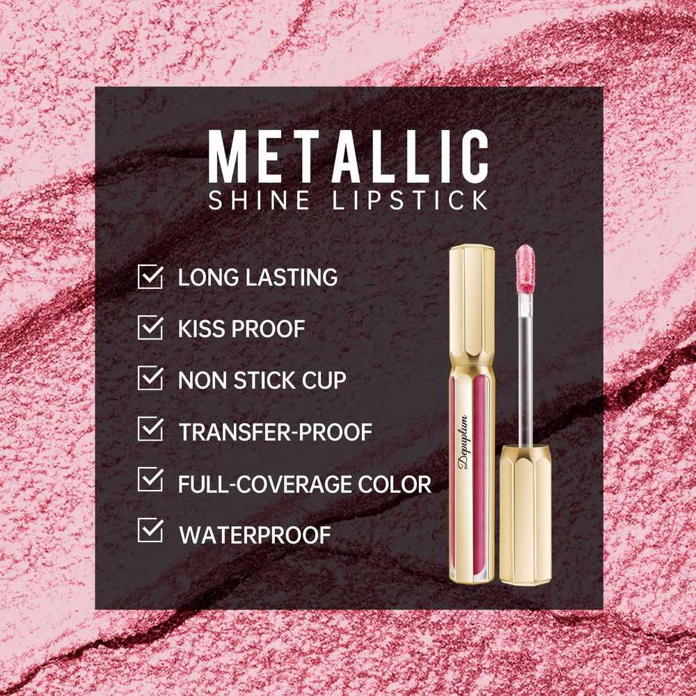 Depuplum DP114 swatch on arm showing buildable shimmer and rich color