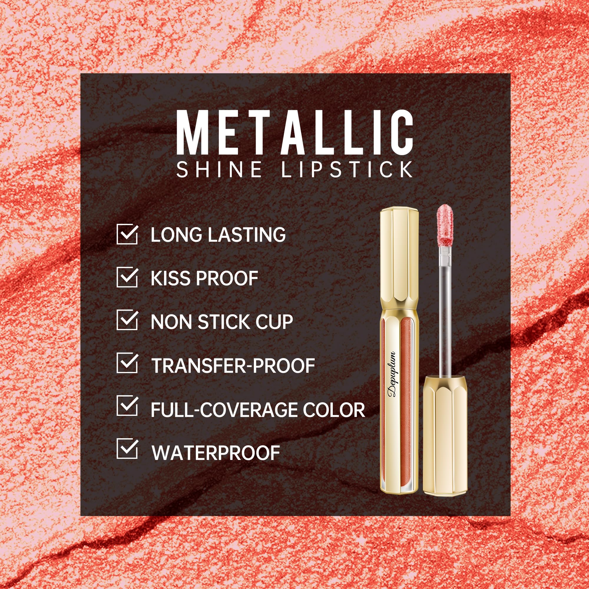 Depuplum DP115 texture close-up highlighting silky, non-sticky metallic finish