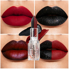Depuplum DU-G7 close-up of dual ends showing red matte and black glitter