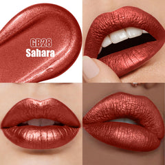 Depuplum dual-ended closeup highlighting matte liner and metallic lipstick precision