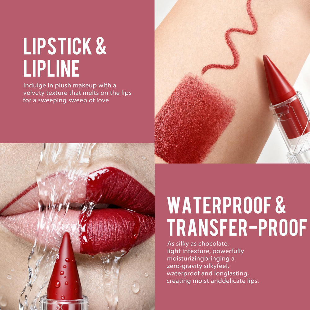 Depuplum lipstick in use applied by model demonstrating long-lasting color