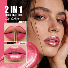 Depuplum pink metallic swatch on arm showing vivid shimmer and coverage