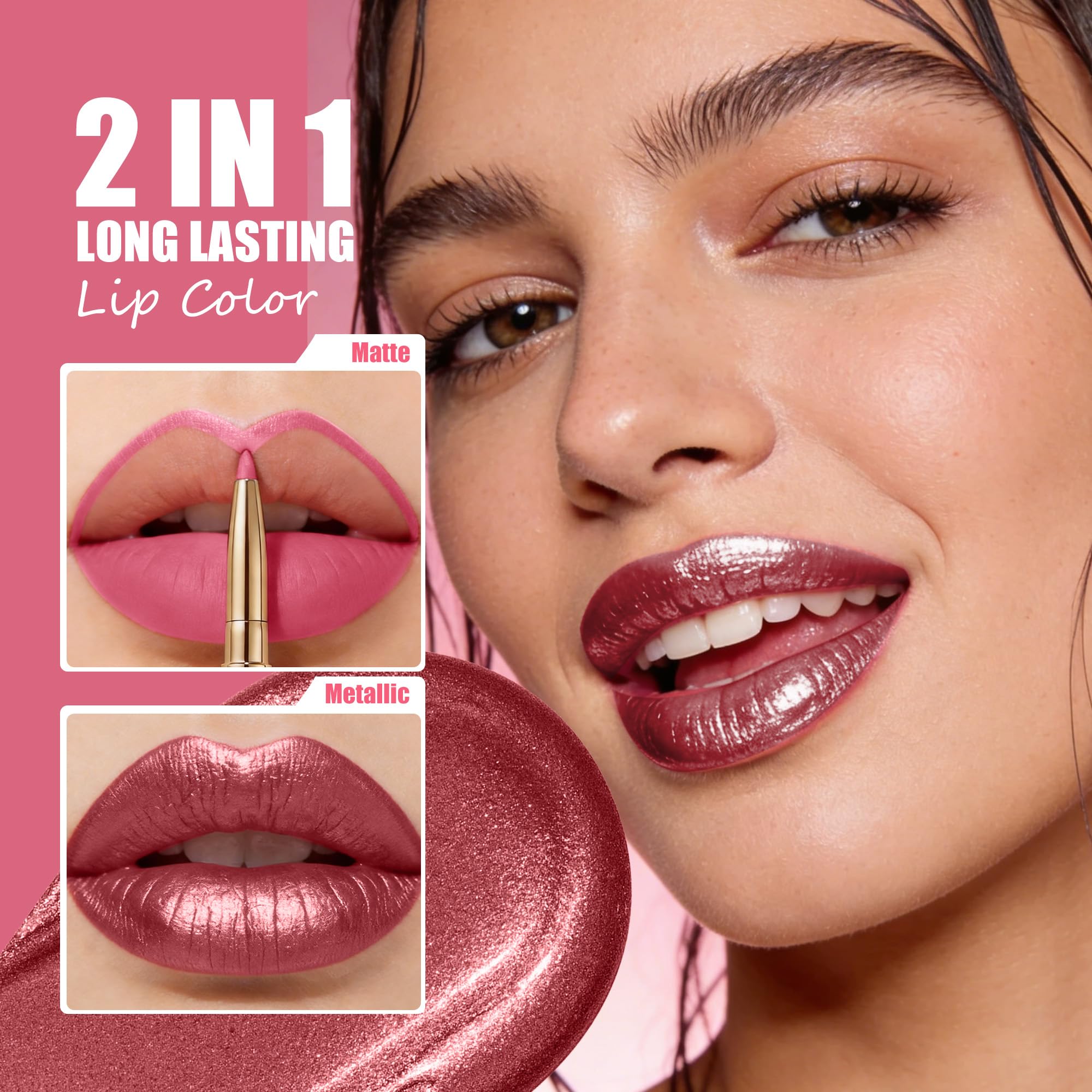 Depuplum metallic texture closeup highlighting shimmery wine red payoff