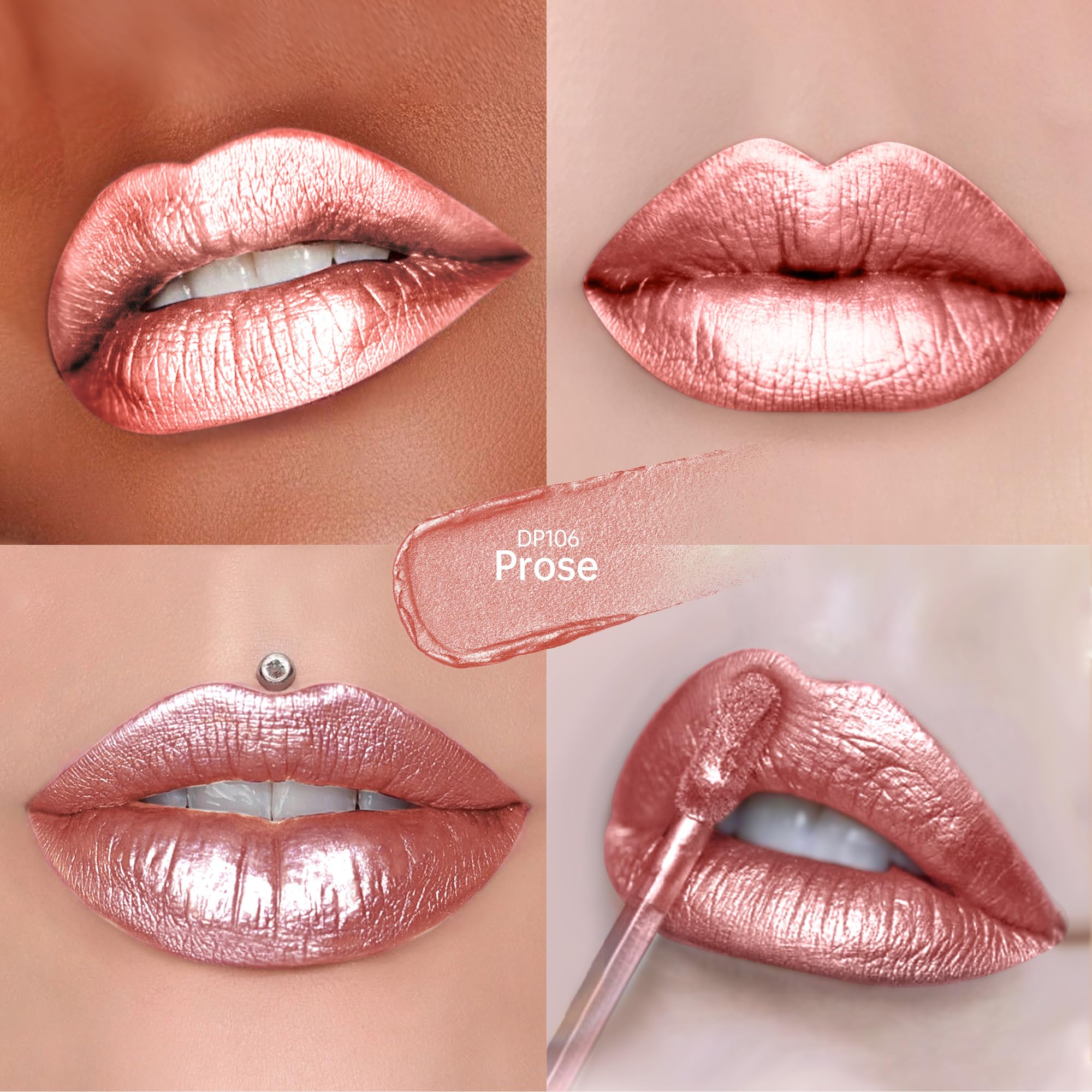 Depuplum nude pink swatch on arm displays true shade and buildable shimmer