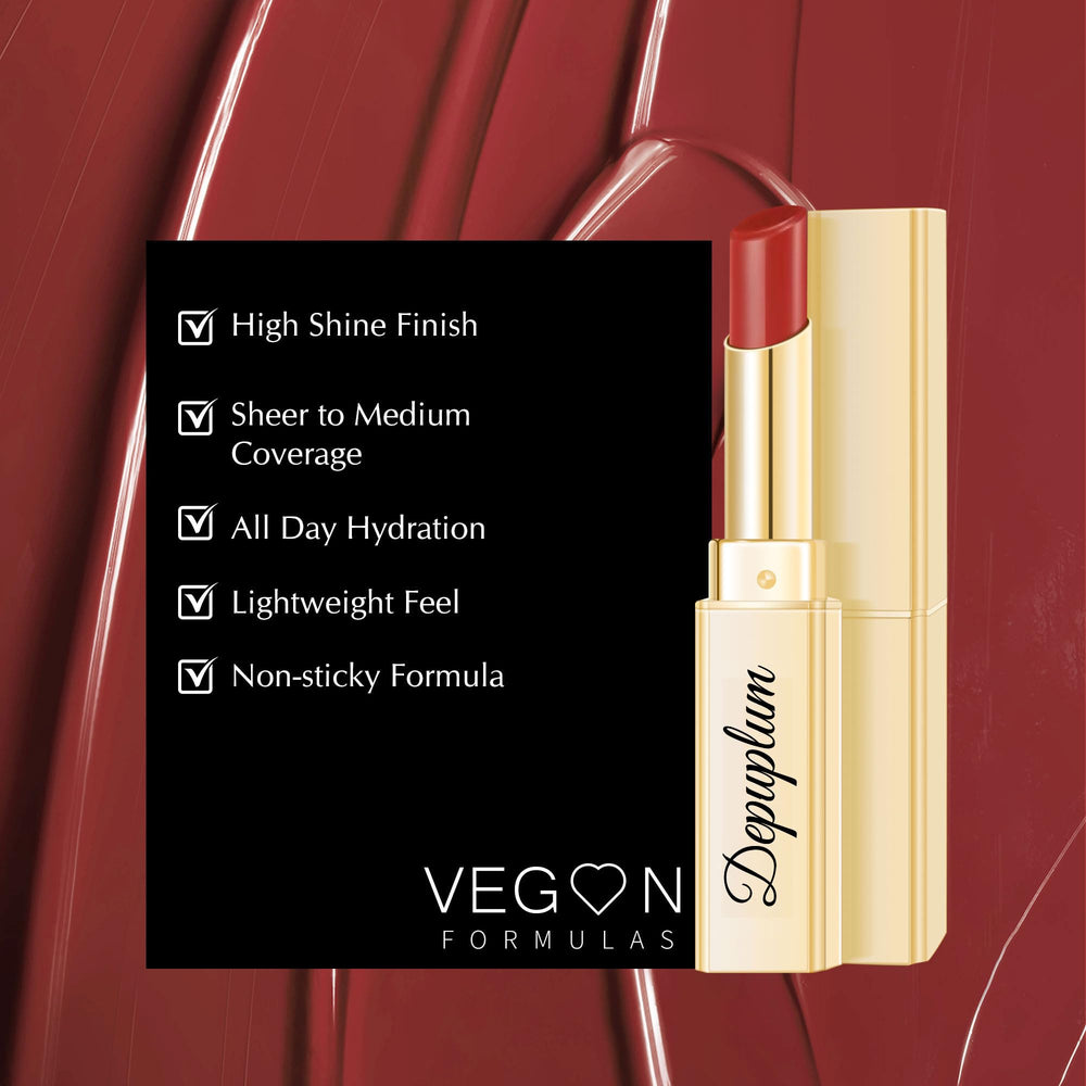 Depuplum open tube swirl showing product gloss and easy blend benefit