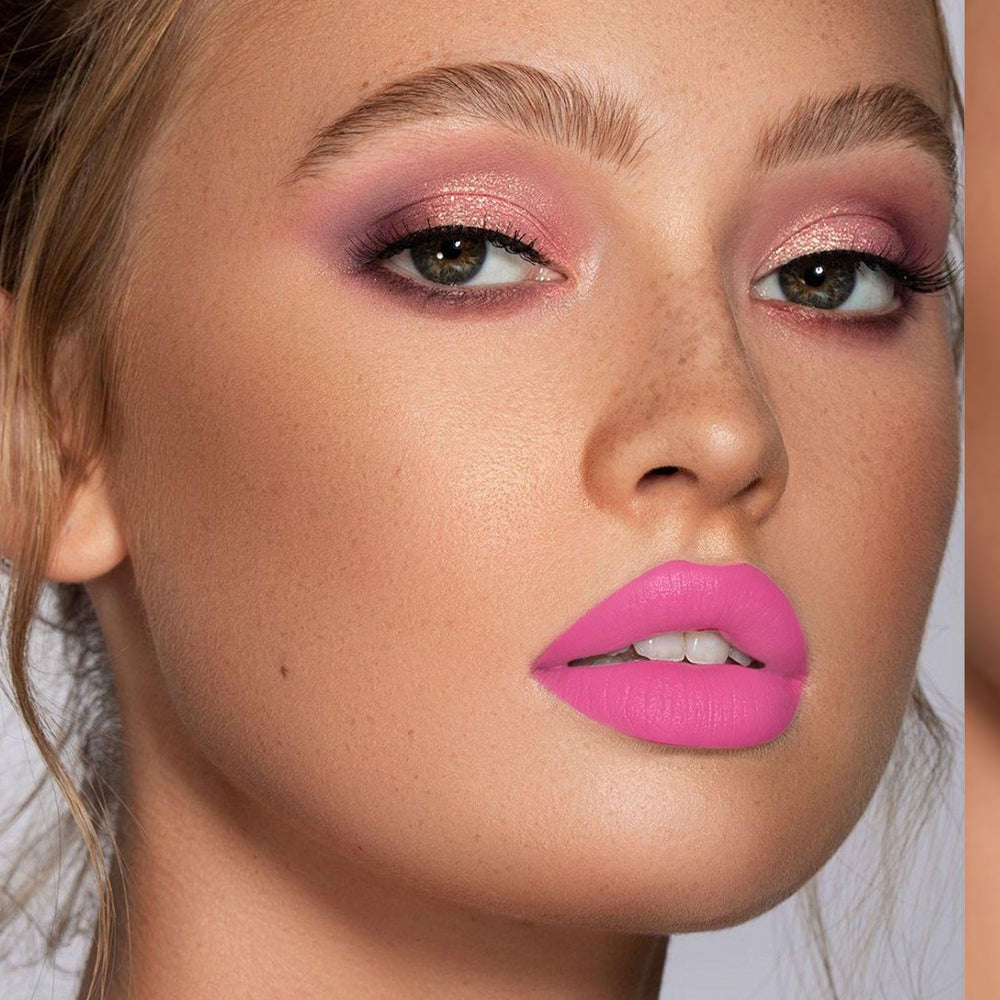 Depuplum swatches on arm displaying fruitpink intensity and buildable coverage