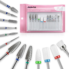 Depvko front packaging showing the full 13pc nail drill kit and organized layout for easy transport