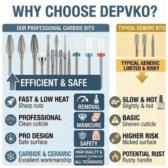 Depvko tungsten carbide bits close-up highlighting sharp edges for fast product removal