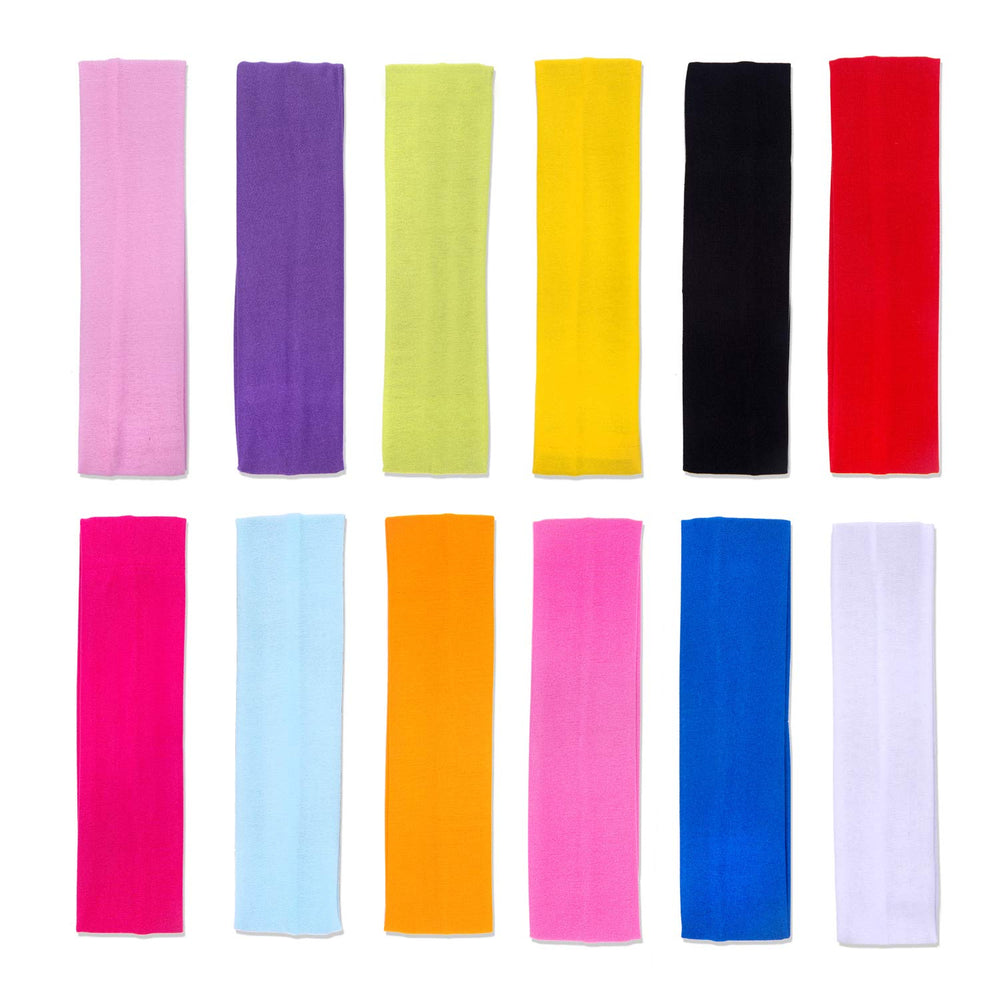DERAYEE front packaging showing 12-color headband set and neat wrap