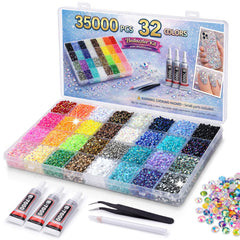 DERFILIN front packaging showing the full rhinestone bedazzling kit and benefits