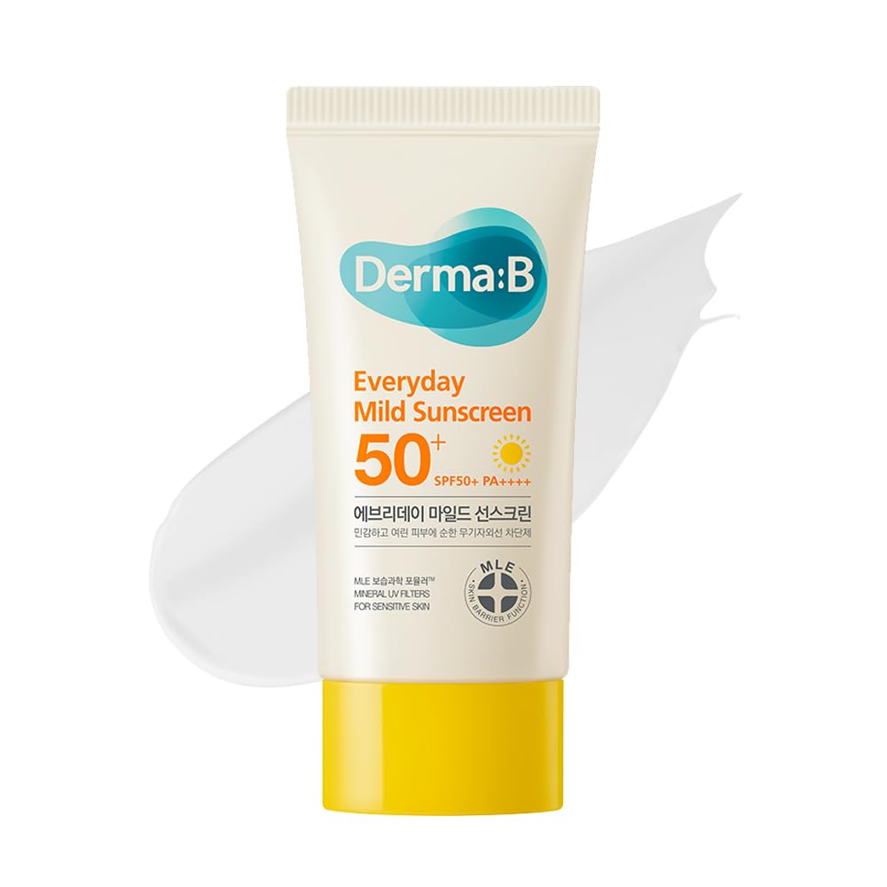 Derma B front packaging 50ml showing SPF50+ protection and portable size