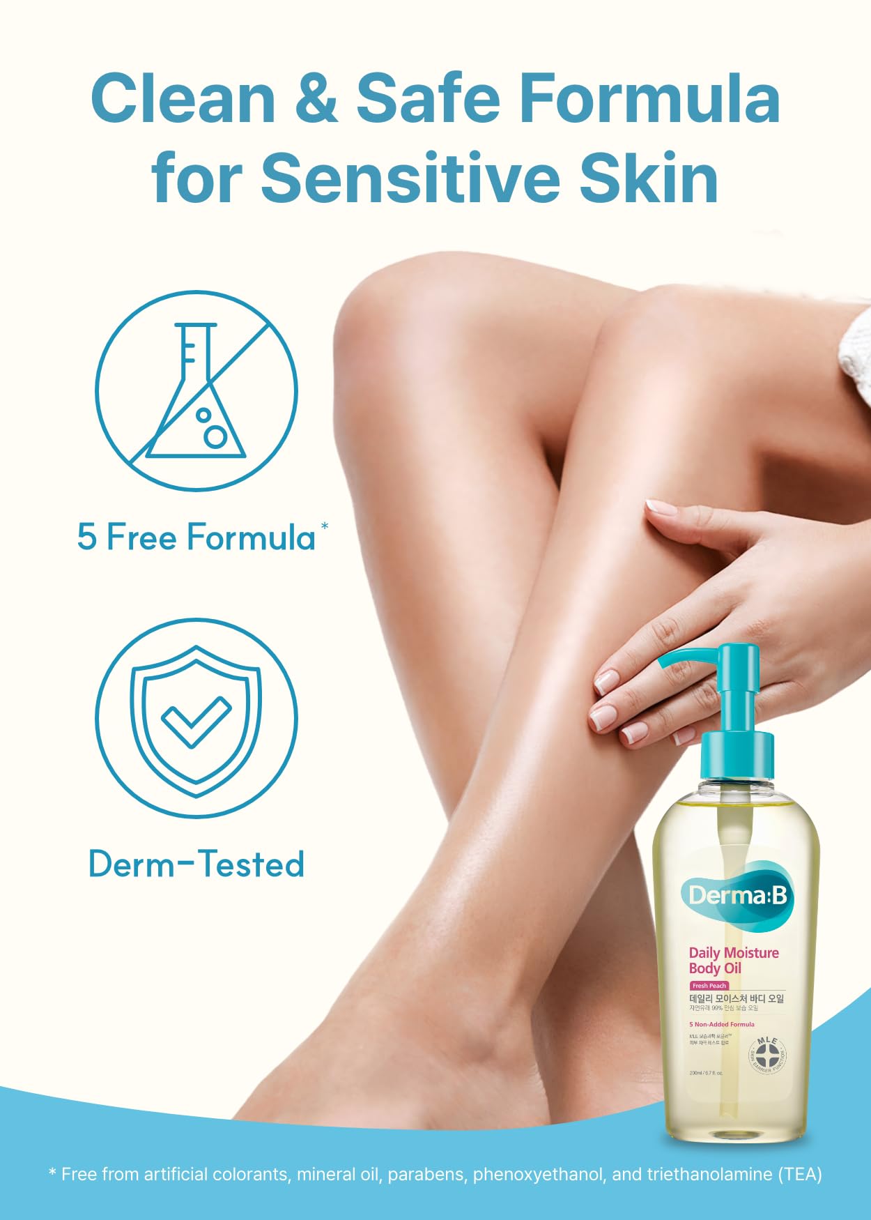 Derma B applied in shower on damp skin showing immediate hydration benefit