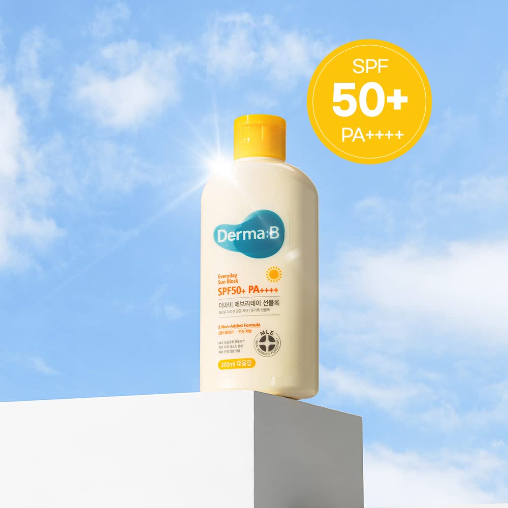 Derma B in beach setting showing family-friendly sun protection outdoors