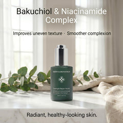 derma botanica bottle beside ruler to show compact size and easy travel-friendly convenience