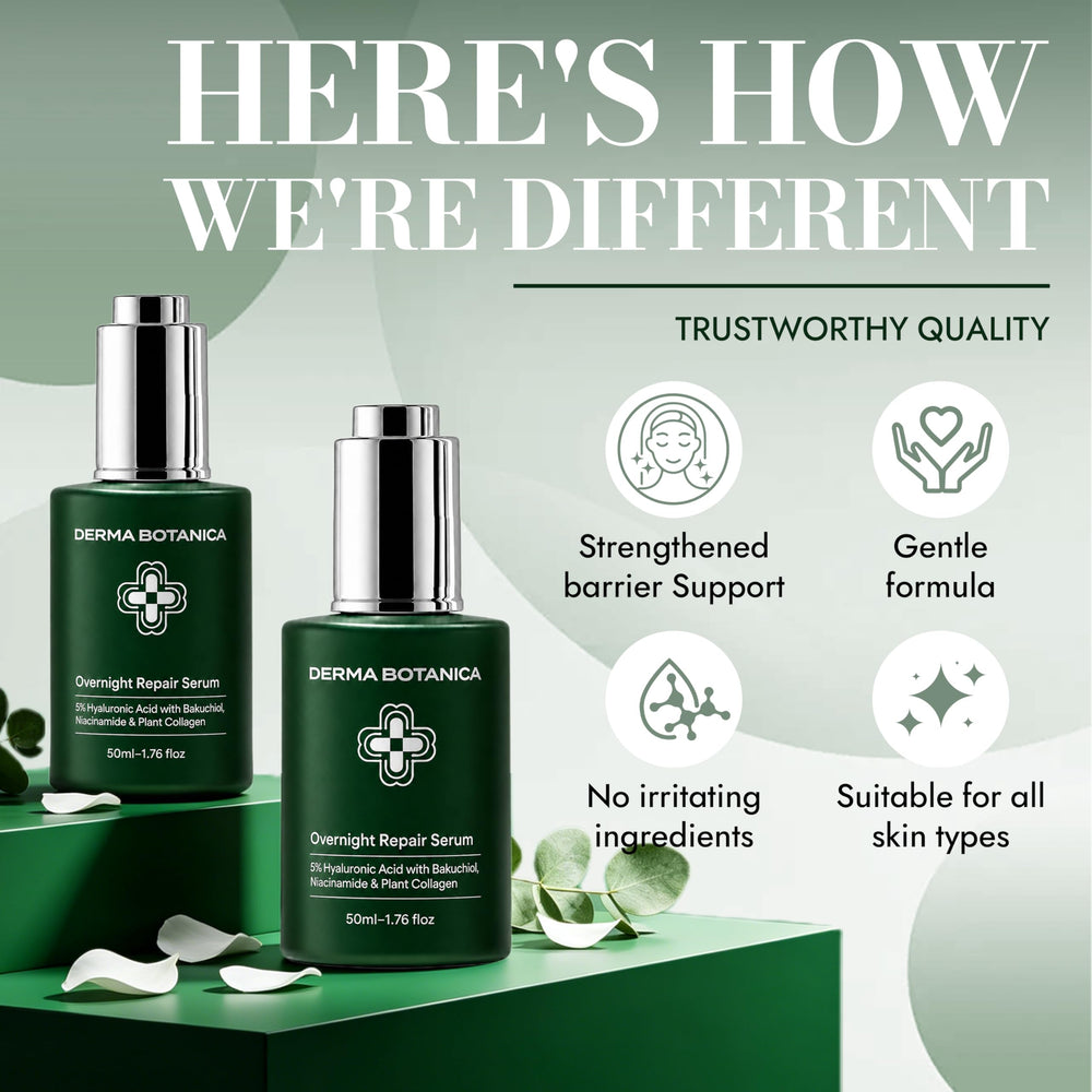 Derma Botanica serum texture closeup highlighting lightweight absorption benefit