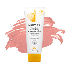 Derma E on bathroom shelf in lifestyle scene suggesting daily routine and clean beauty