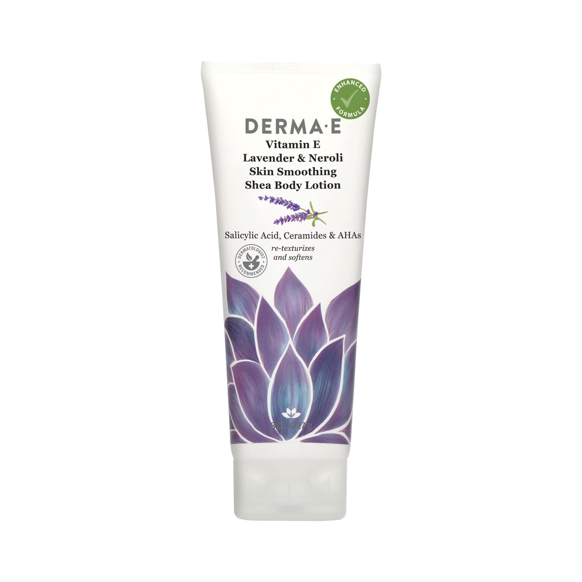 Derma E front packaging showing product and clean-beauty promise