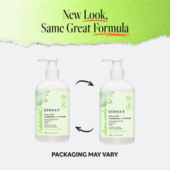 Derma E before and after comparison showing improved curl definition benefit
