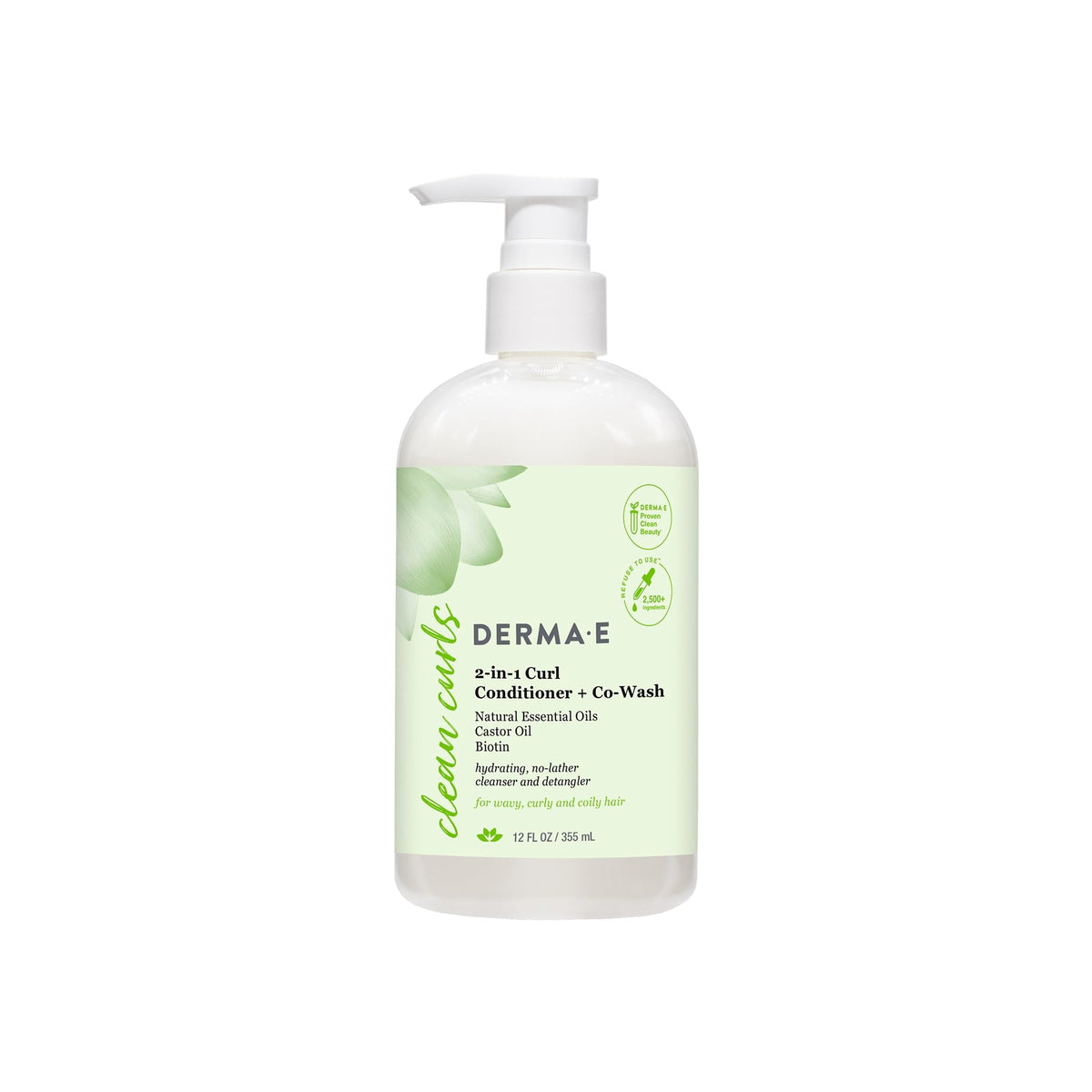 Derma E front packaging showing bottle and 12 oz size for easy identification