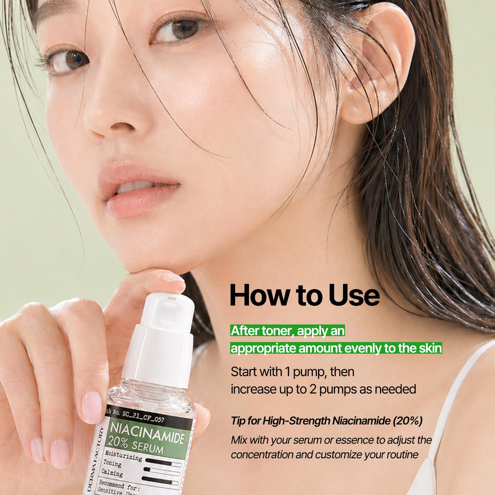 DERMA FACTORY bottle in hand for scale showing convenient size for travel and daily use