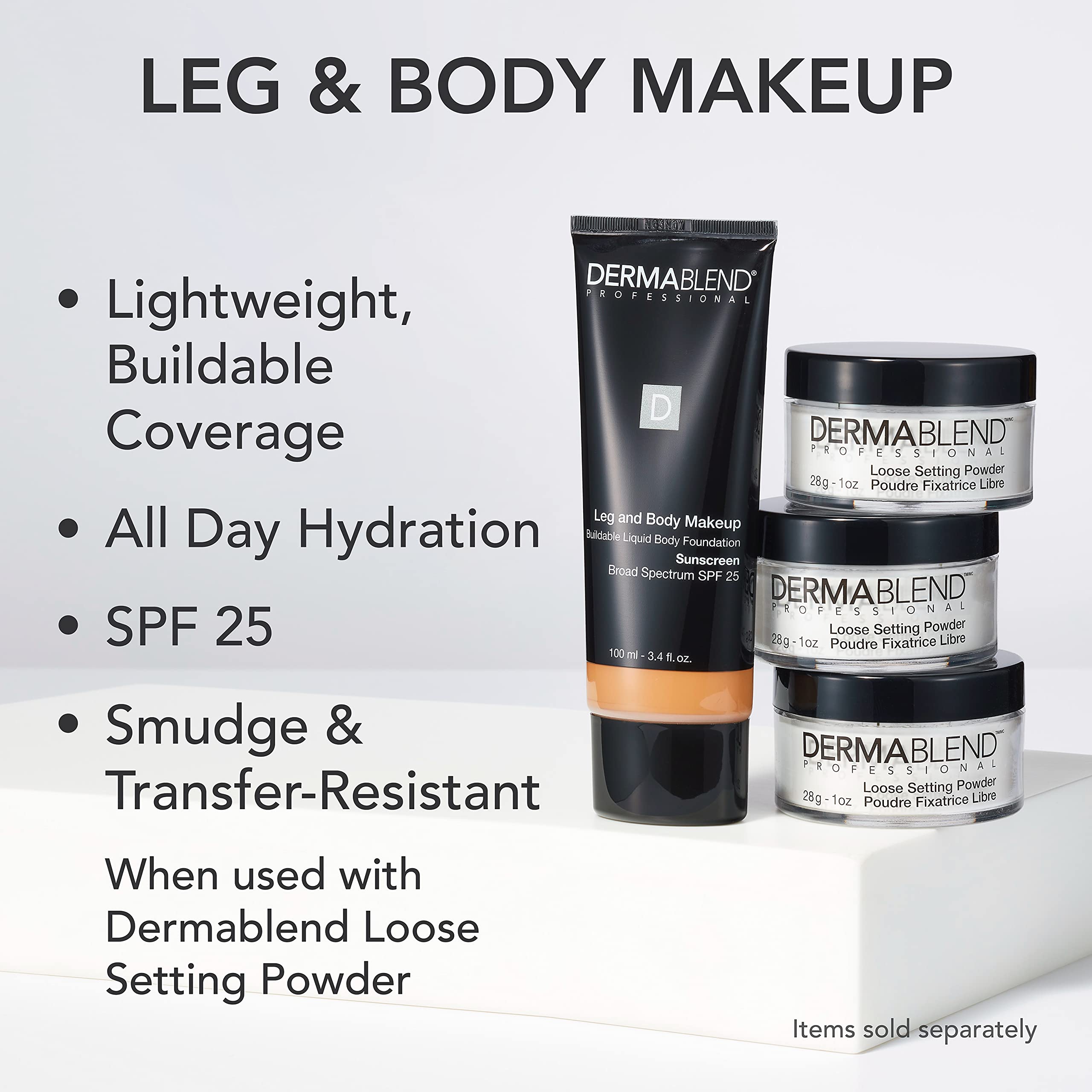 Dermablend applying makeup with a sponge on leg for smooth natural finish