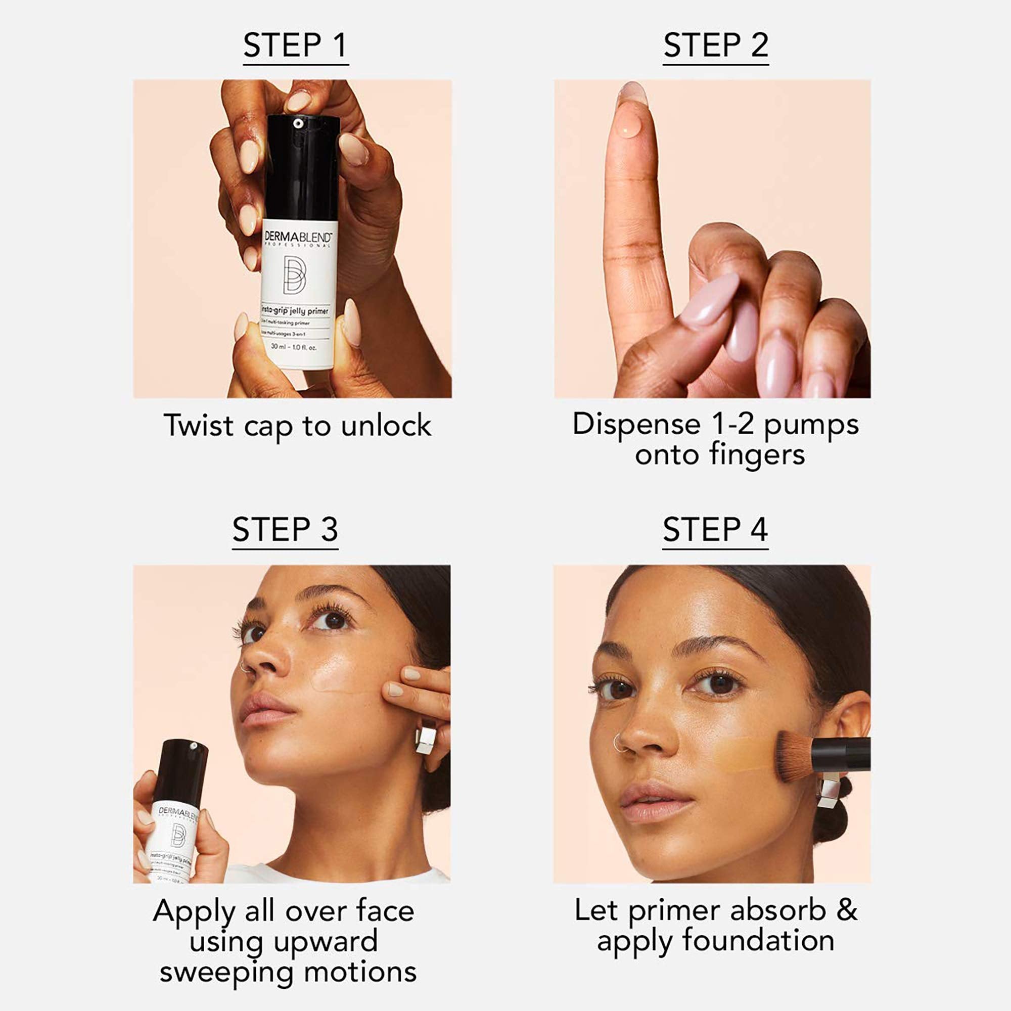 Dermablend before and after comparison showing improved makeup hold and smoothness
