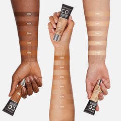 Dermablend CC cream SPF 50+ label close up showing sun protection benefit