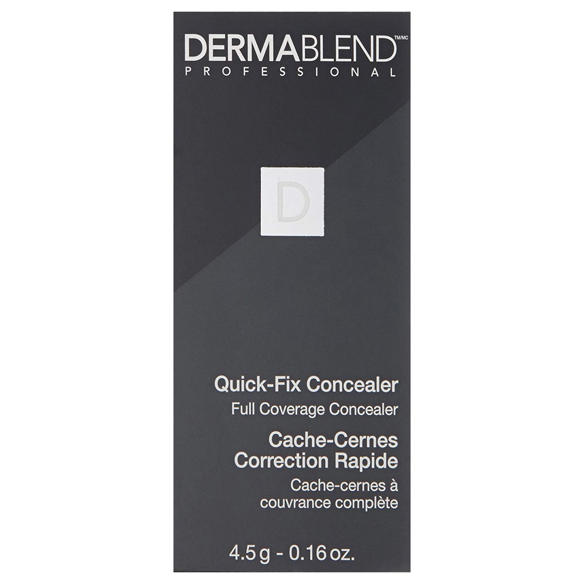 Dermablend concealer close-up label highlighting sensitive-skin safety