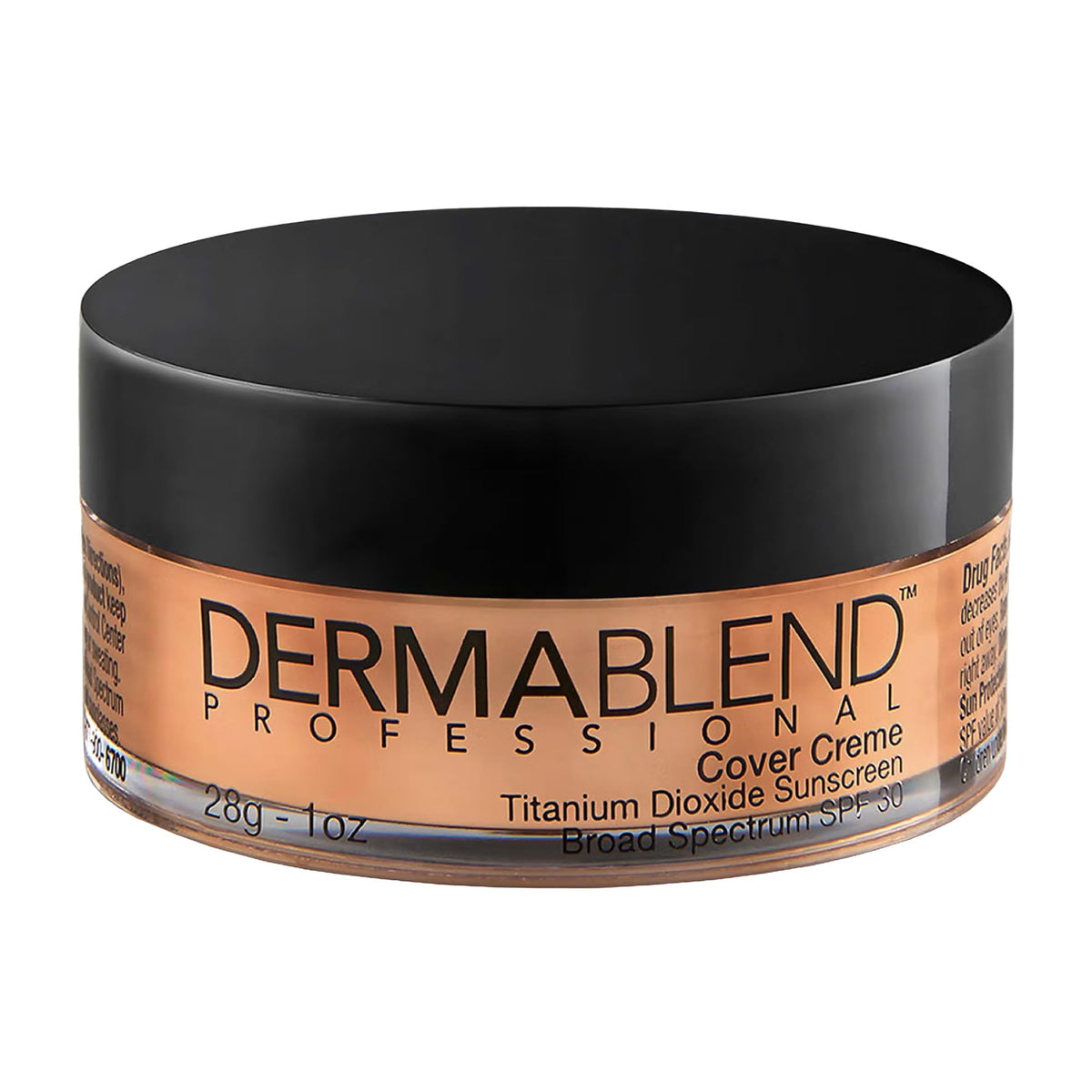 Dermablend front packaging showing SPF 30 and medium beige shade benefit