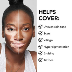Dermablend Cover Crème swatches on arm comparing pigments and natural coverage benefit