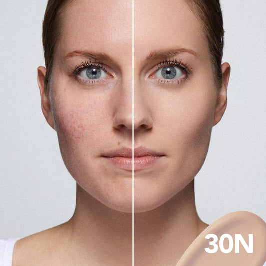 Dermablend concentrated foundation drop texture close-up showing silky blendability benefit