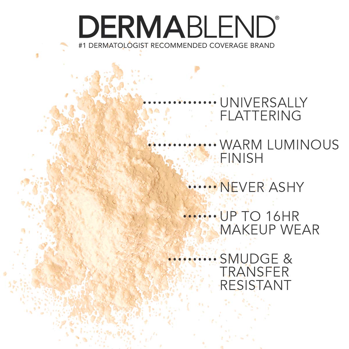Dermablend open sifter showing controlled powder dispensing benefit