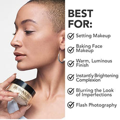Dermablend applying powder under eye for long-lasting brightening