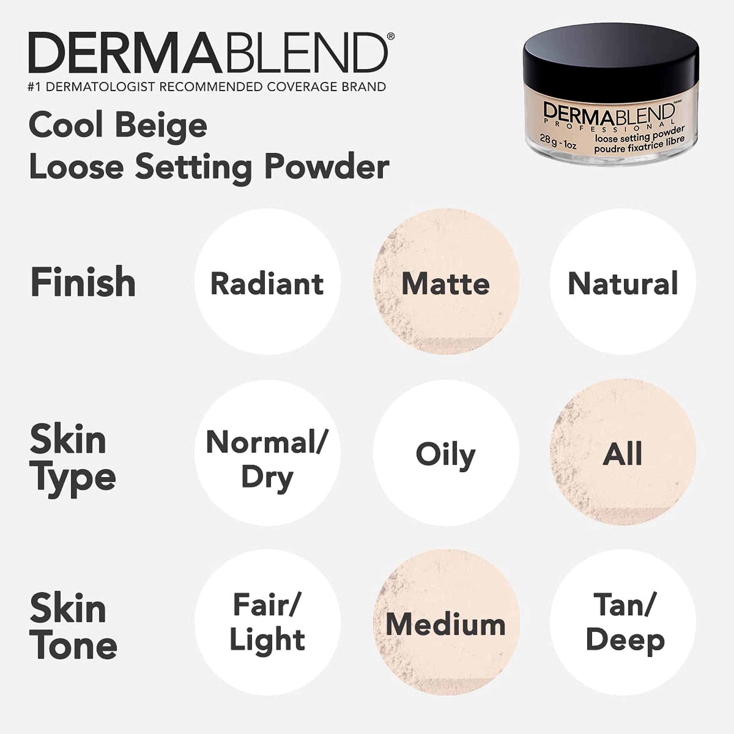 Dermablend 1oz size comparison showing travel-friendly compact convenience