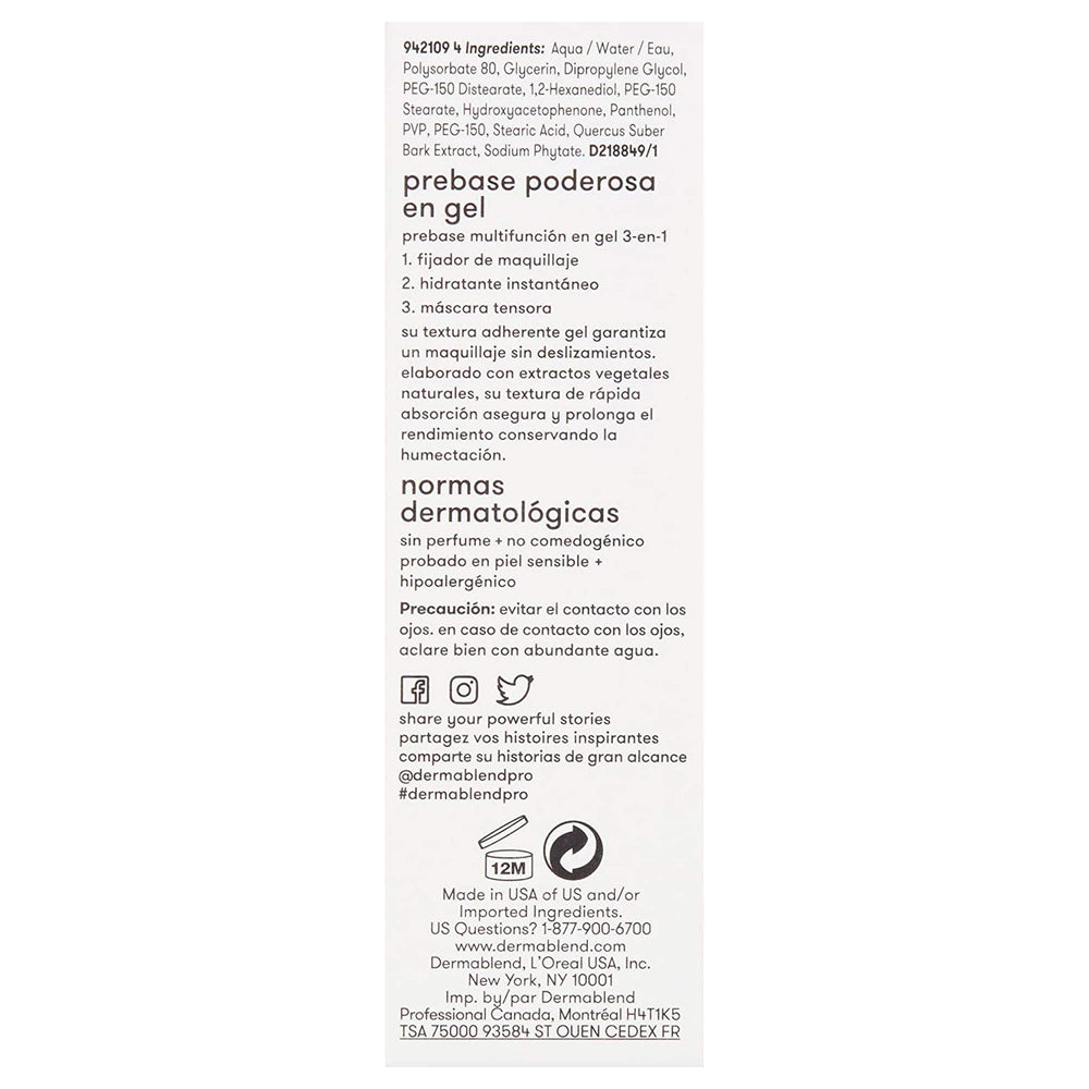 Dermablend open jar with product sheen demonstrating lightweight, non-greasy finish